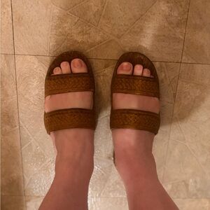 Brown Woven Women's Sandals